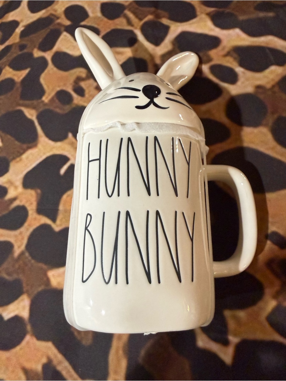 Rae Dunn Cream Bunny Lid Mug - HUNNY BUNNY